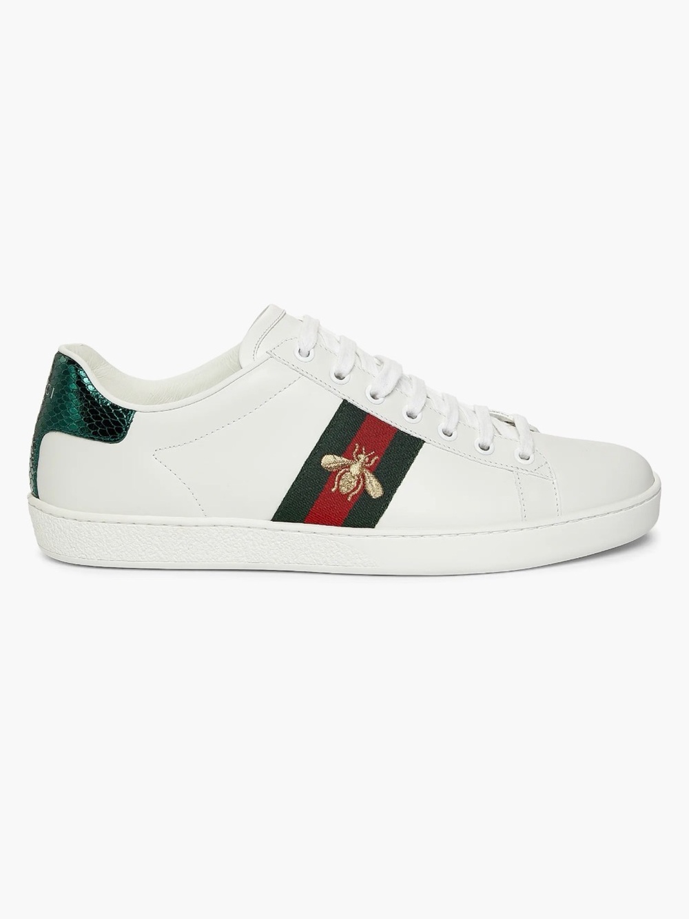 Gucci Leather Sneaker with Bee Embroidery